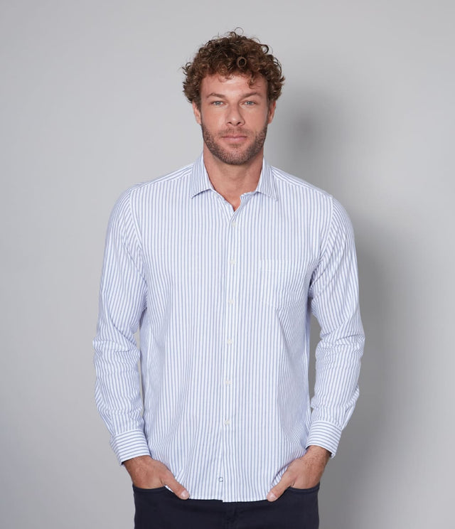 Camisa Oxford Rayas Azul - Camisa