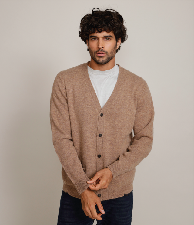 Cárdigan Land Wool Café Claro - Sweater