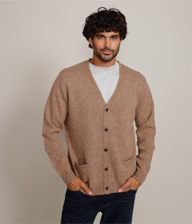 Cárdigan Land Wool Café Claro - Sweater