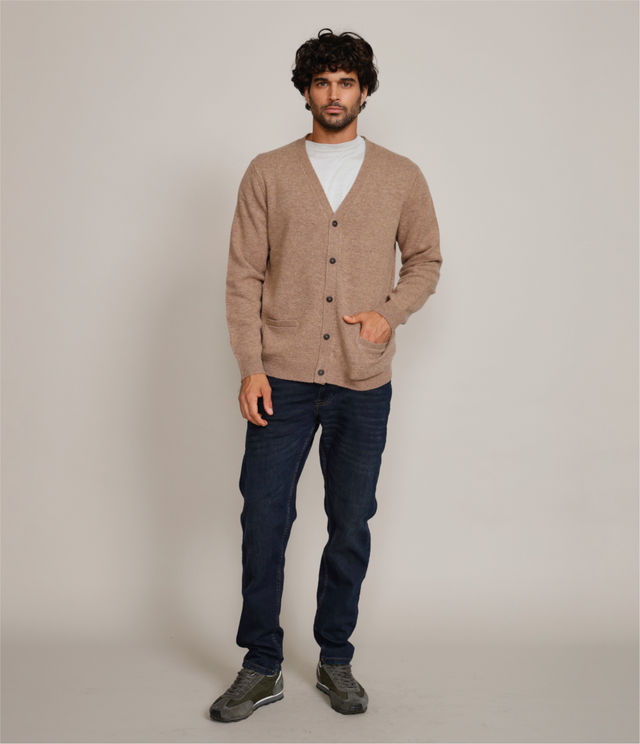 Cárdigan Land Wool Café Claro - Sweater