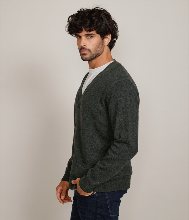 Cárdigan Land Wool Verde Oscuro - Sweater
