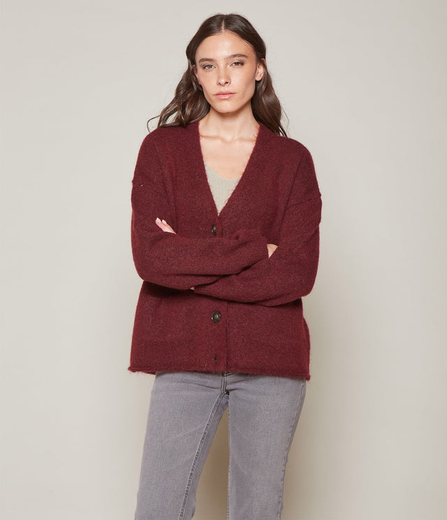 Cárdigan Lena Mohair Burdeo - Sweater Mujer