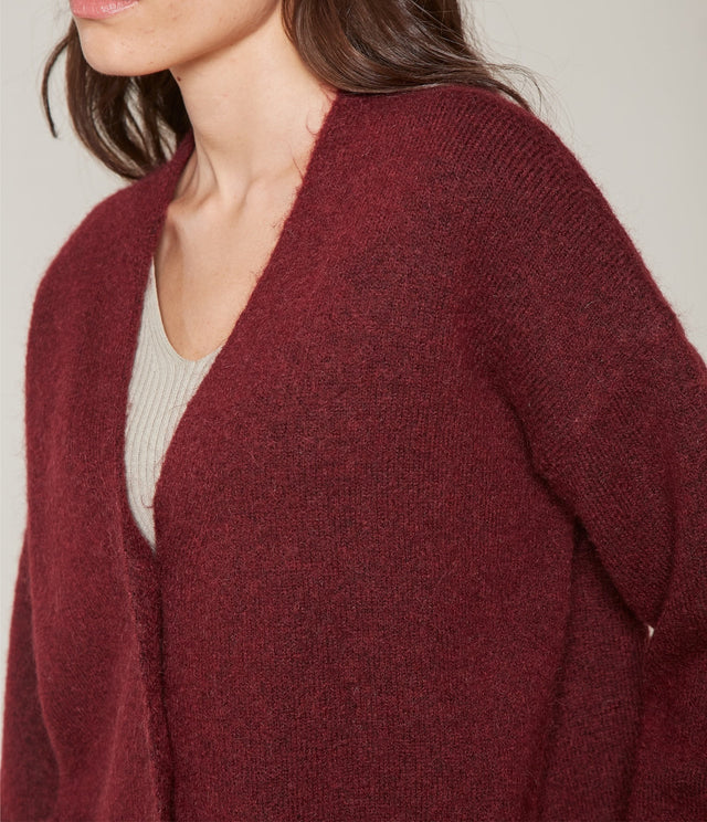 Cárdigan Lena Mohair Burdeo - Sweater Mujer