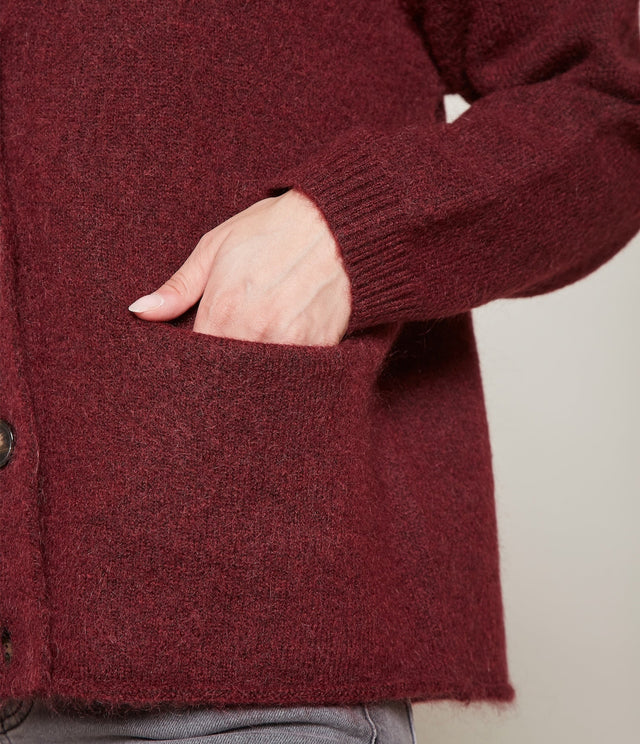 Cárdigan Lena Mohair Burdeo - Sweater Mujer