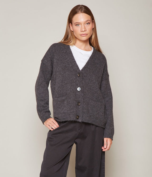 Cárdigan Lena Mohair Gris Marengo - Sweater Mujer