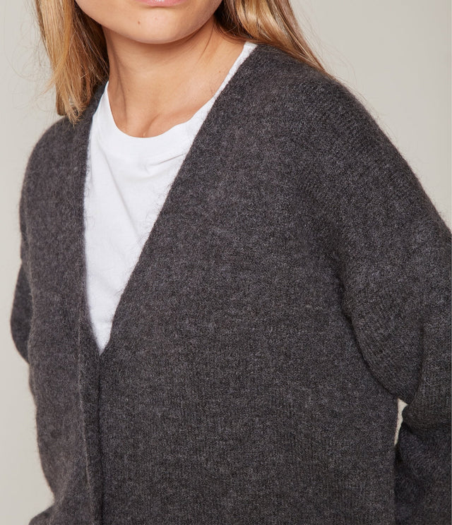 Cárdigan Lena Mohair Gris Marengo - Sweater Mujer