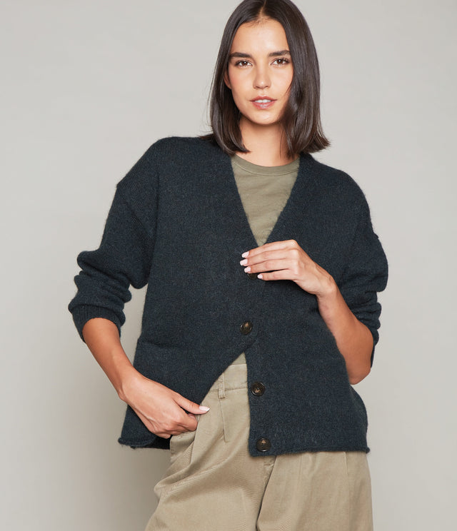 Cárdigan Lena Mohair Verde Pino - Sweater Mujer