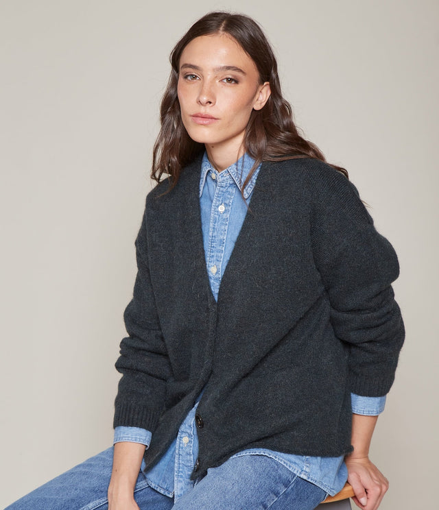 Cárdigan Lena Mohair Verde Pino - Sweater Mujer