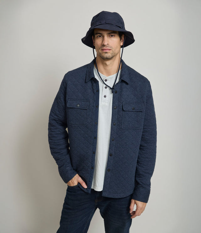 Quilted Shirt Jacket Azul - Chaqueta