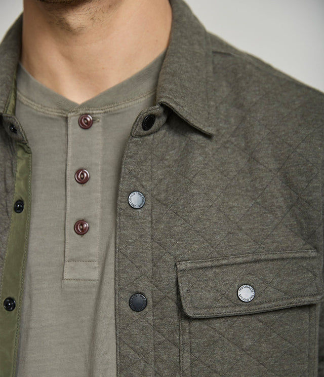 Quilted Shirt Jacket Verde - Chaqueta