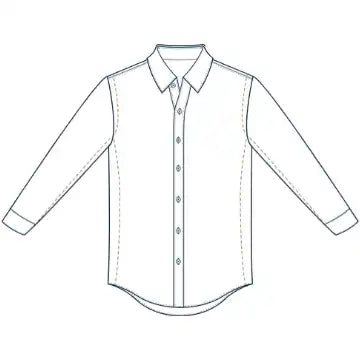 Camisa de botones de manga larga con cuello y puños.