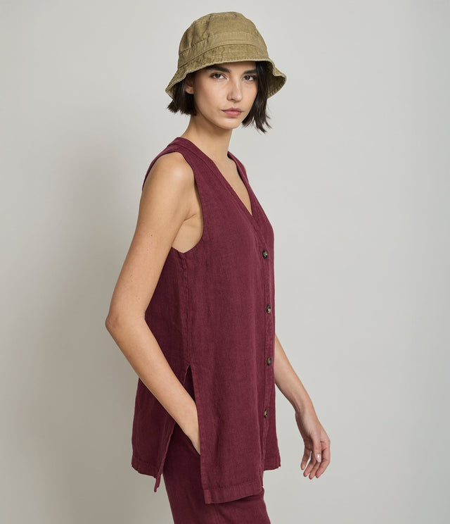 Guillete Milan Lino Berenjena - Blusa