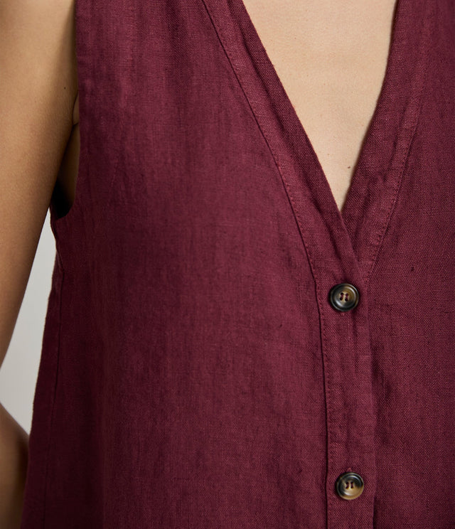 Guillete Milan Lino Berenjena - Blusa