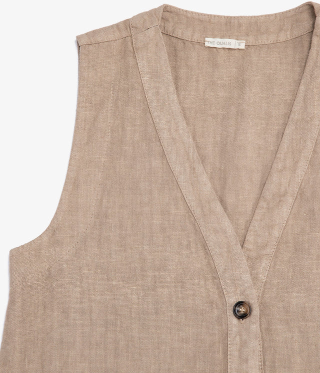 Guillete Milan Lino Café Claro - Blusa