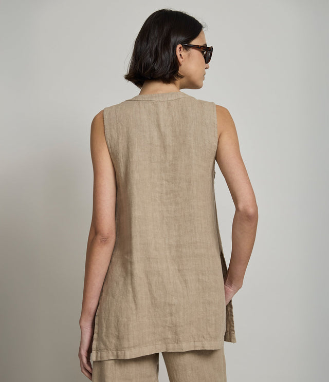 Guillete Milan Lino Café Claro - Blusa