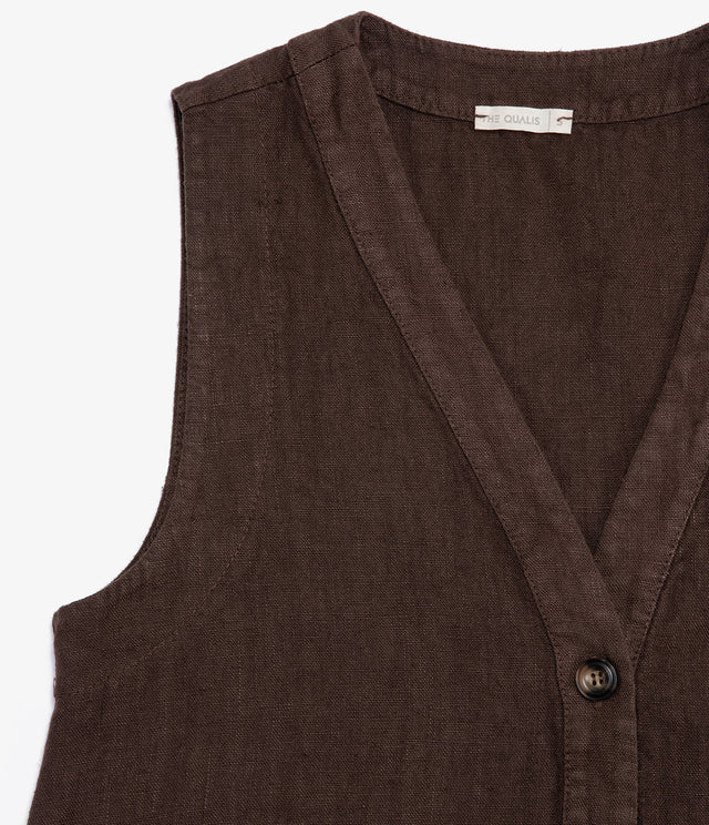 Guillete Milan Lino Café Oscuro - Blusa