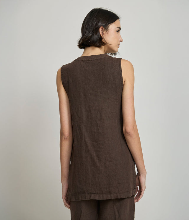 Guillete Milan Lino Café Oscuro - Blusa