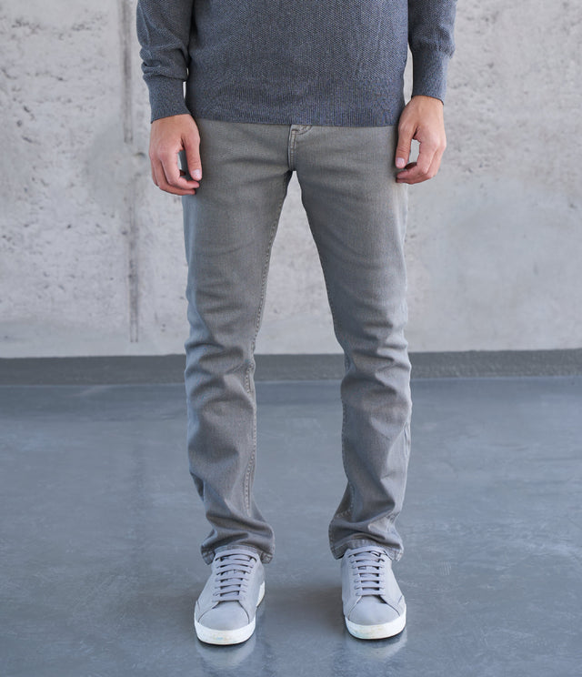 Pantalón Denim Gris - Pantalones
