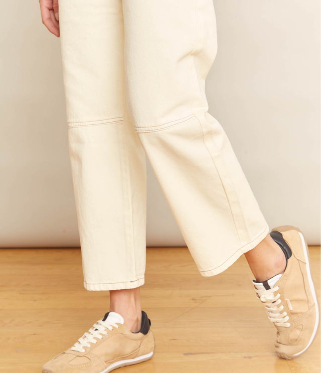 Pantalón Helena Crema - PANTALÓN DENIM BÁSICO MUJER