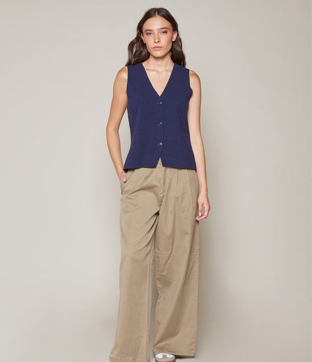 Pantalón Sastrero Lyocell Beige - PANTALÓN DENIM BÁSICO MUJER