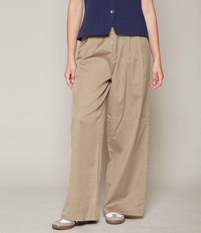 Pantalón Sastrero Lyocell Beige - PANTALÓN DENIM BÁSICO MUJER