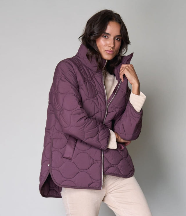 Parka Manga Larga Etro Burdeo - Abrigo Mujer