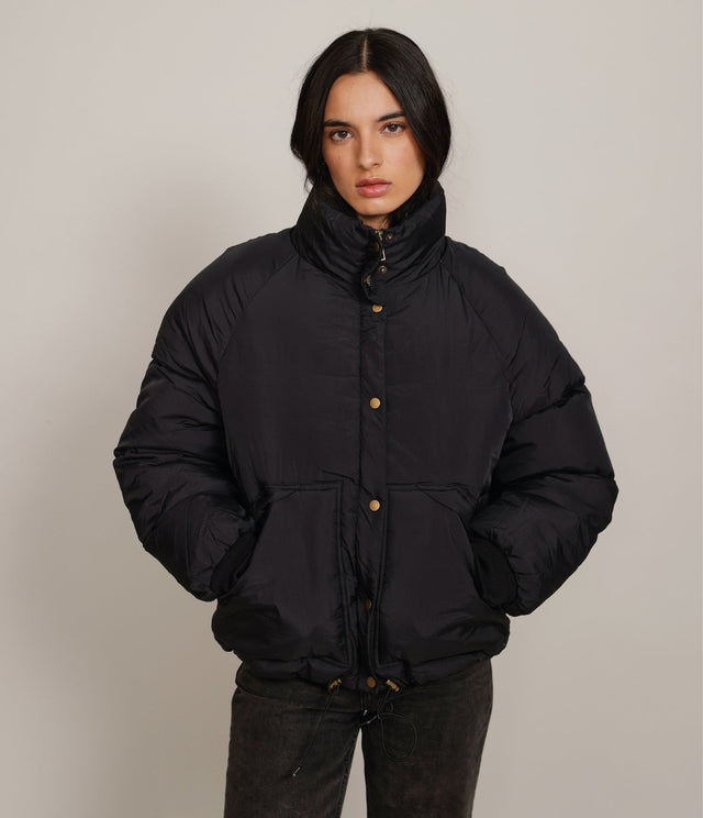 Parka Puffer Negro - Abrigo Mujer