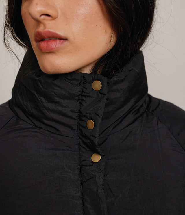 Parka Puffer Negro - Abrigo Mujer