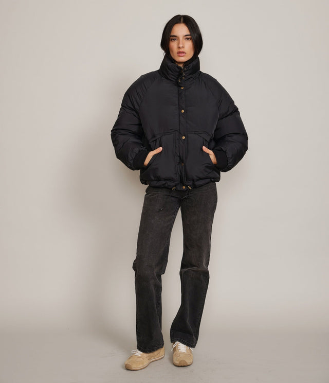 Parka Puffer Negro - Abrigo Mujer