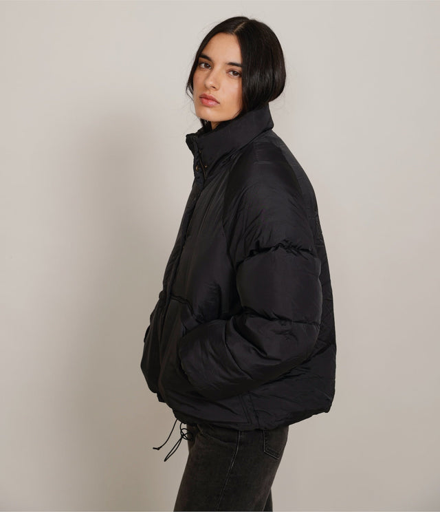 Parka Puffer Negro - Abrigo Mujer