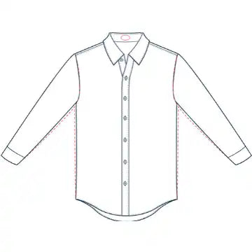 Camisa de vestir blanca simplemente abotonada con manga larga y cuello.