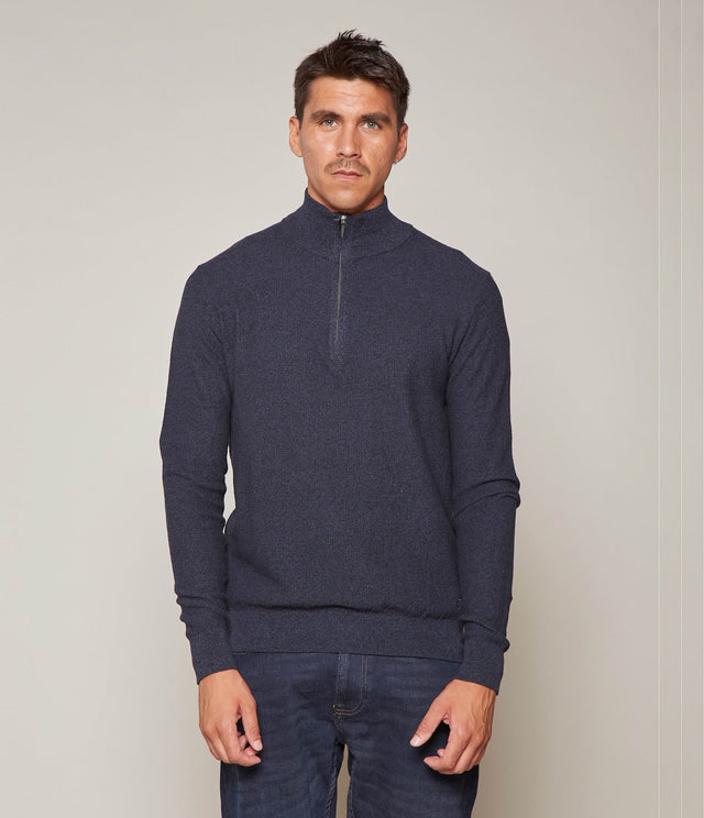 Sweater Acra Half Zipper Azul - Sweater