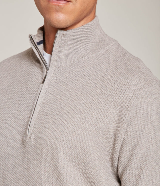 Sweater Acra Half Zipper Gris Claro - Sweater