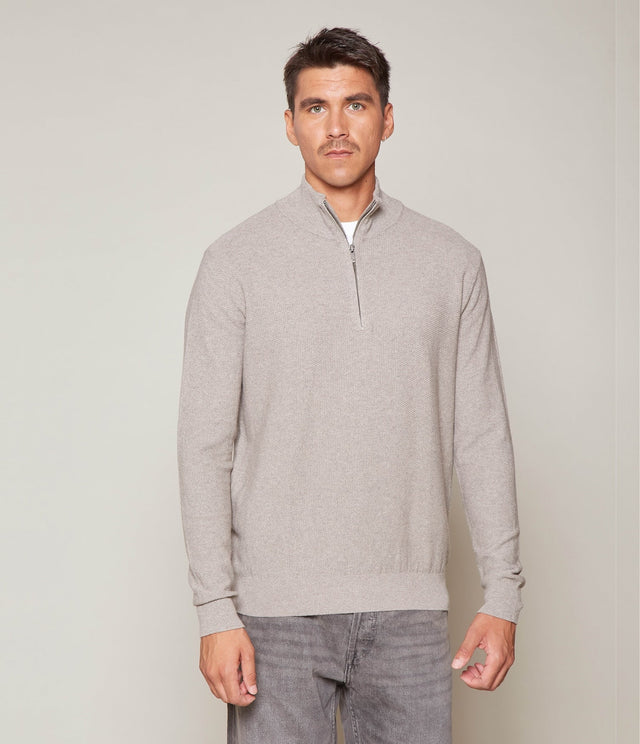 Sweater Acra Half Zipper Gris Claro - Sweater