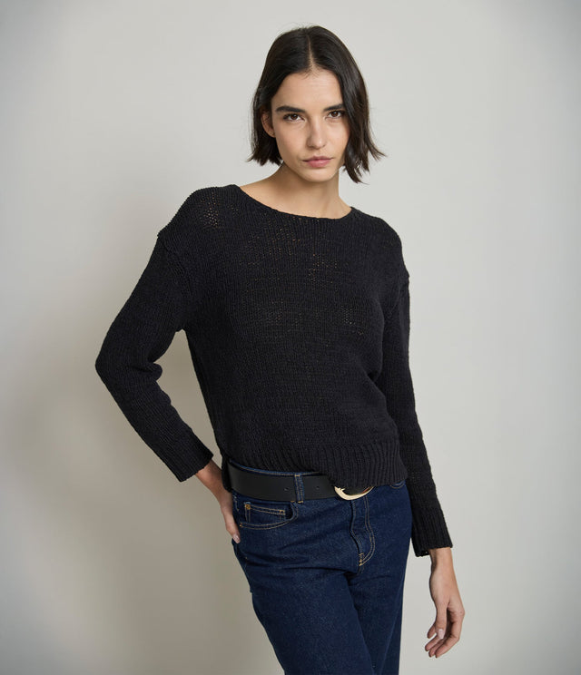 Sweater Cinta Negro - Sweater Mujer