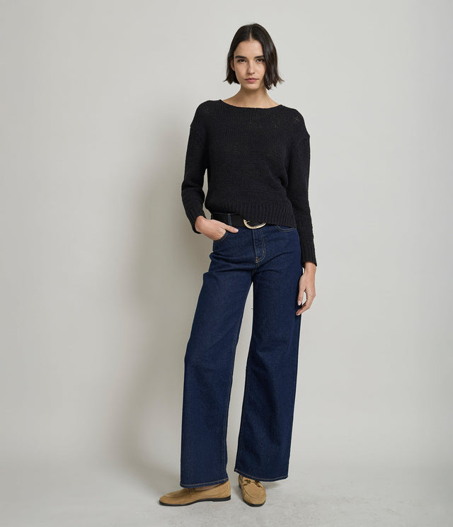 Sweater Cinta Negro - Sweater Mujer