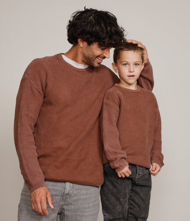 Sweater Waffle Terracota Kids - Sweater