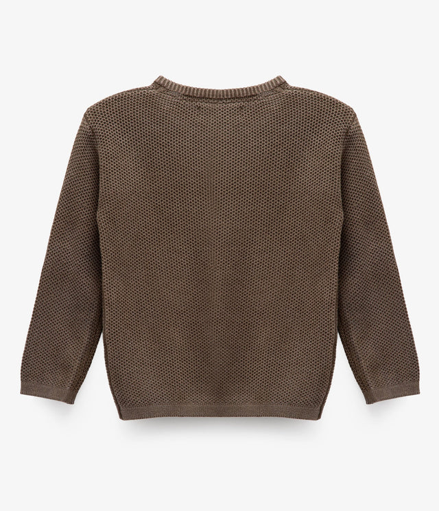 Sweater Waffle Verde Oliva Kids - Sweater