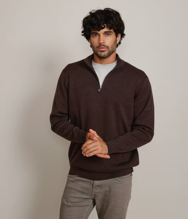 Sweater Tokio Half Zipper Terracota - Sweater