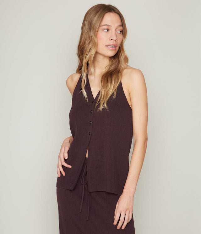 Top Margot tejida Café - Blusa