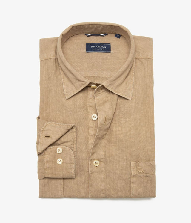Camisa Overshirt Lino Camel - Camisa