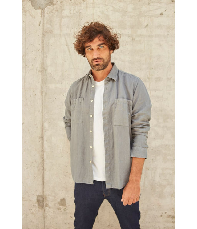 Camisa Overshirt Lino Verde - Camisa