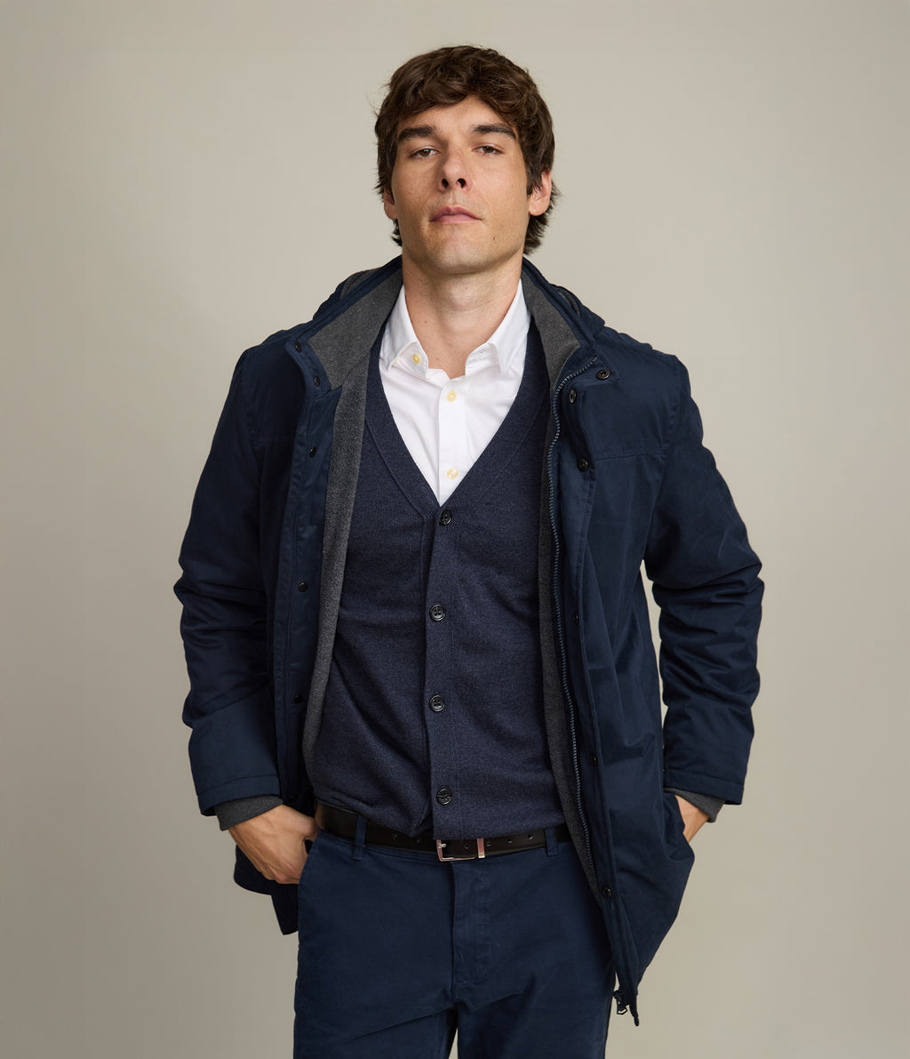Chaqueta Hombre Impermeable Azul