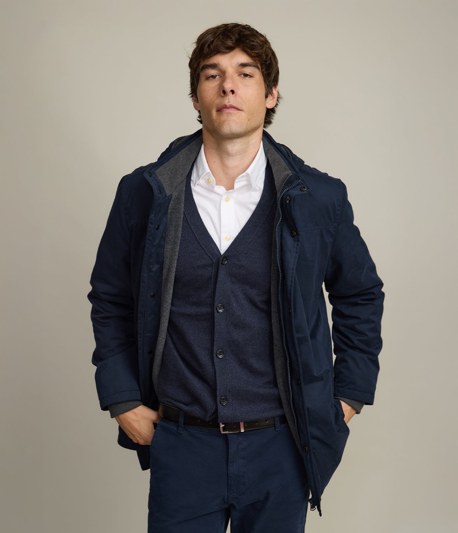 Chaqueta Hombre Impermeable Azul