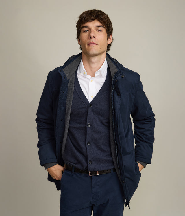 Chaqueta Hombre Impermeable Azul