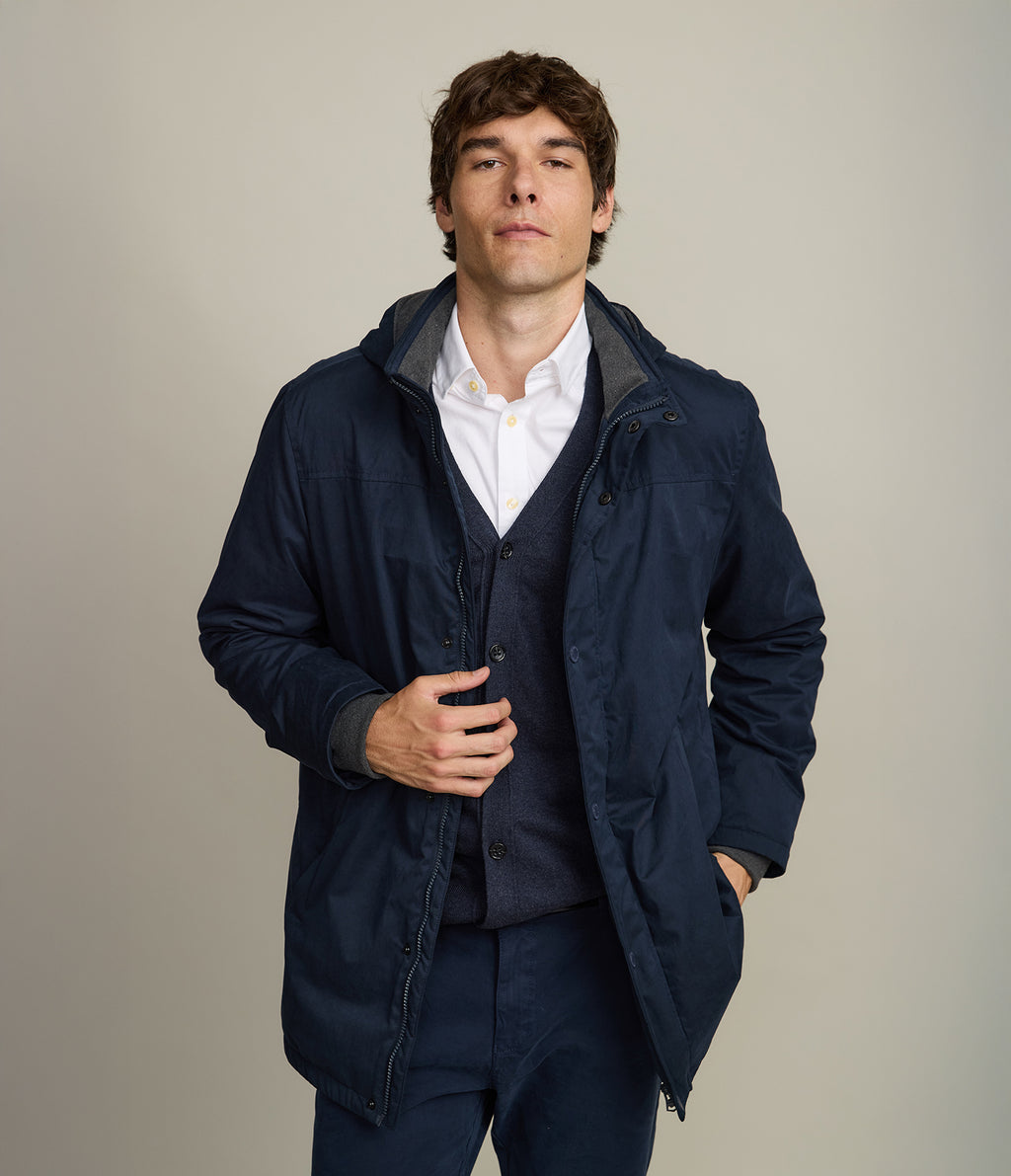 Chaqueta Hombre Impermeable Azul