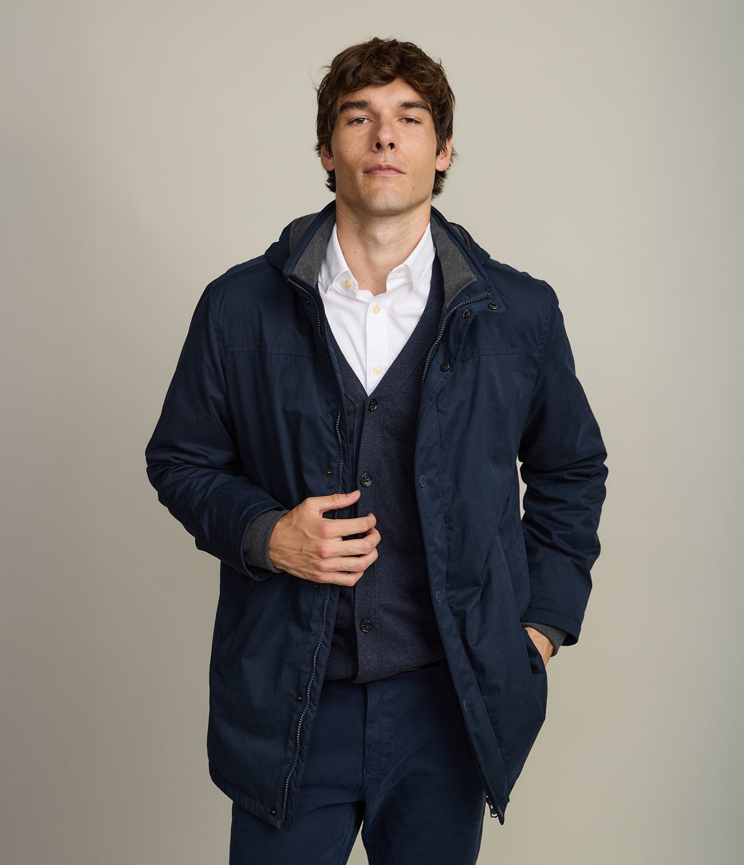 Chaqueta Hombre Impermeable Azul