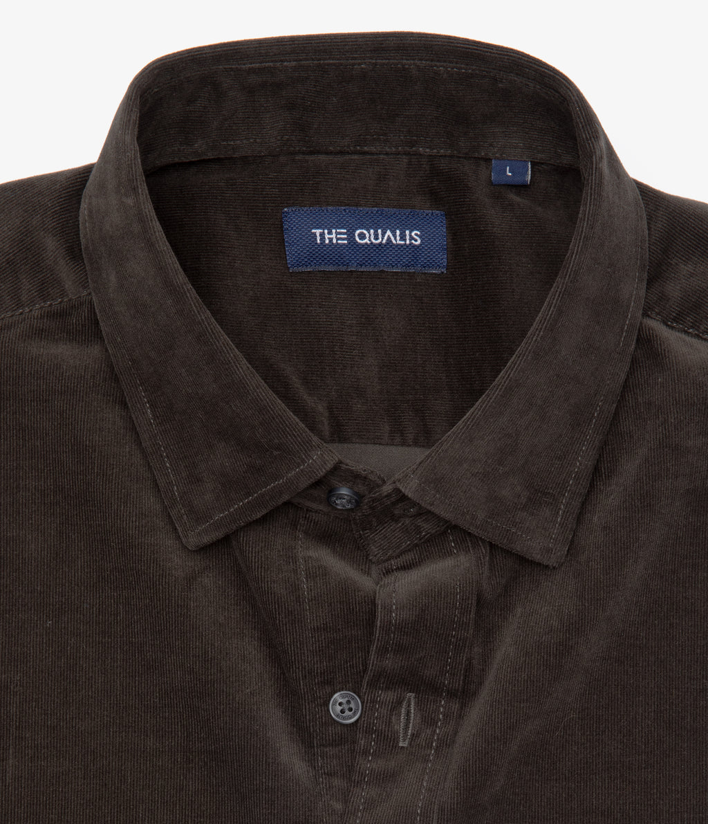 Camisa Hombre Algodón Cotelé Rob Verde Oscuro