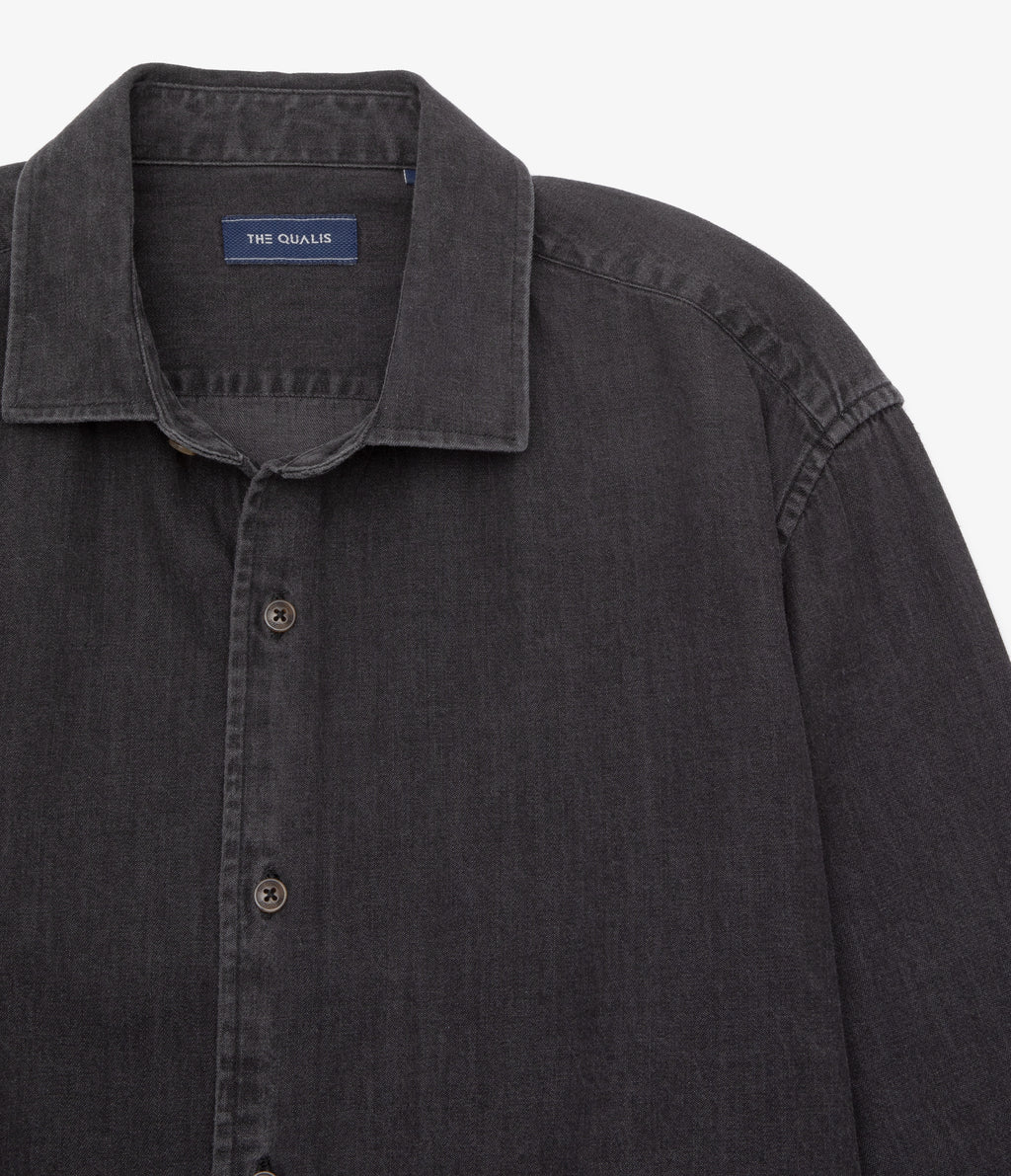 Camisa Hombre Denim Manga Larga Colt Negro