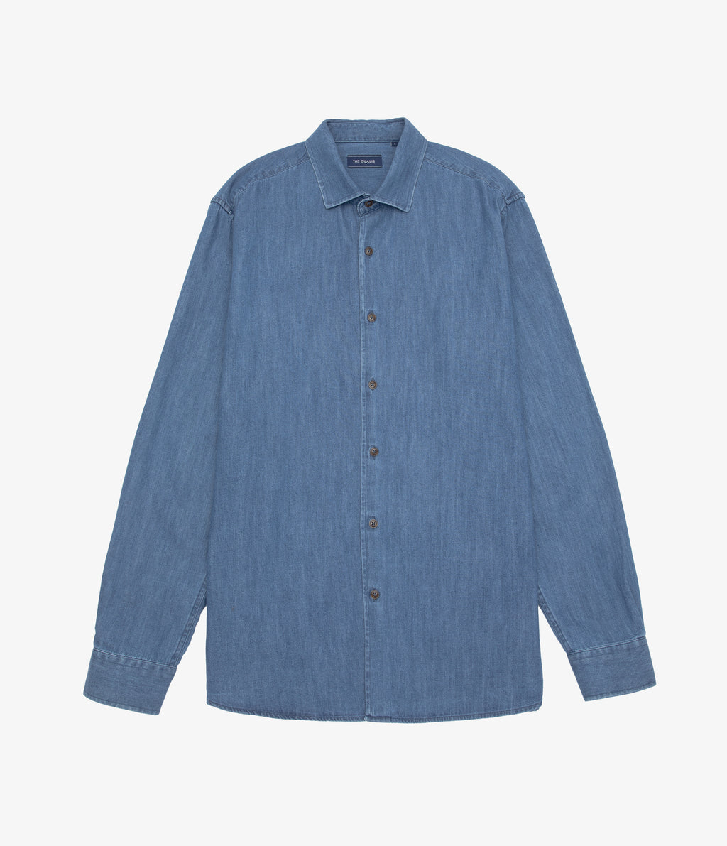 Camisa Hombre Denim Manga Larga Colt Azul